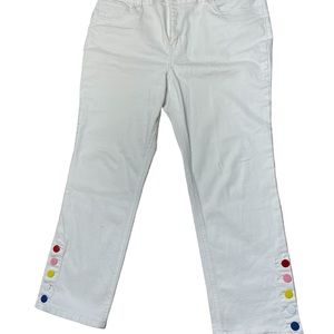 Baccini‎ cince 1986.Women white color decoration denin jean size 14